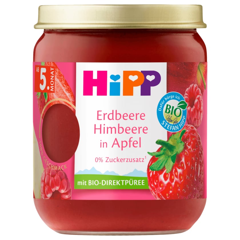 Hipp Bio Püree Erdbeere Himbeere in Apfel 160g